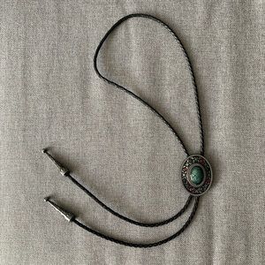 Vintage Accessories - Vintage Bolo Tie with Stone Inlay Vintage Accessories - Vintage Bolo Tie with Stone Inlay